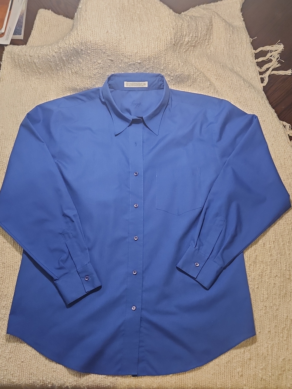 Foxcroft Royal Blue Wrinkle Free Button-down Shirt.